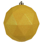 Vickerman M177578DG 8" Yellow Glitter Geometric Ball Ornament