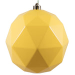 Vickerman M177578DS 8" Yellow Shiny Geometric Ball Ornament