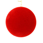 Vickerman M180403 4" Red Flocked Ball Ornament 6 Per Bag