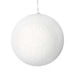 Vickerman M180411 4" White Flocked Ball Ornament 6 Per Bag