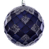 Vickerman MC190531D 4.75" Midnight Blue Net Beaded Ball 3 Per Bag