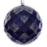 Vickerman MC190531D 4.75" Midnight Blue Net Beaded Ball 3 Per Bag