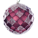 Vickerman MC190565D 4.75" Burgundy Net Beaded Ball 3 Per Bag