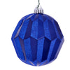 Vickerman MC190802D 5" Blue Glitter Faceted Ball Ornament 3 Per Bag