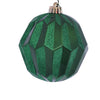 Vickerman MC190804D 5" Green Glitter Faceted Ball Ornament 3 Per Bag