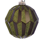 Vickerman MC190814D 5" Olive Glitter Faceted Ball Ornament 3 Per Bag