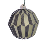 Vickerman MC190823D 5" Wrought Iron Glitter Faceted Ball Ornament 3 Per Bag