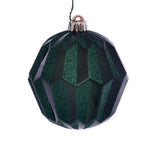 Vickerman MC190824D 5" Emerald Glitter Faceted Ball Ornament 3 Per Bag