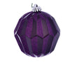 Vickerman MC190826D 5" Plum Glitter Faceted Ball Ornament 3 Per Bag
