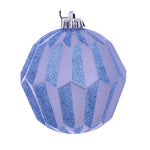 Vickerman Mc190829D 5" Periwinkle Glitter Faceted Ball Ornament 3/Bag