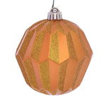 Vickerman Mc190830D 5" Antique Gold Glitter Faceted Ball Ornament 3/Bag