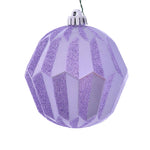 Vickerman Mc190834D 5" Lilac Glitter Faceted Ball Ornament 3/Bag