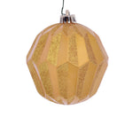 Vickerman Mc190837D 5" Honey Gold Glitter Faceted Ball Ornament 3/Bag