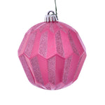 Vickerman Mc190845D 5" Mauve Glitter Faceted Ball Ornament 3/Bag