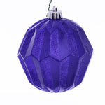 Vickerman Mc190866D 5" Purple Glitter Faceted Ball Ornament 3/Bag