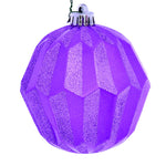 Vickerman Mc190869D 5" Orchid Glitter Faceted Ball Ornament 3/Bag