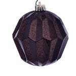 Vickerman Mc190875D 5" Chocolate Glitter Faceted Ball Ornament 3/Bag