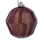 Vickerman Mc190876D 5" Mocha Glitter Faceted Ball Ornament 3/Bag