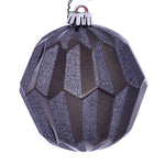 Vickerman Mc190887D 5" Pewter Glitter Faceted Ball Ornament 3/Bag