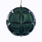 Vickerman Mc190924D 6" Emerald Matte Clover Ball Ornament 2/Bag