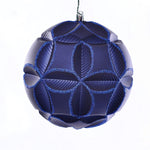 Vickerman Mc190931D 6" Midnight Blue Matte Clover Ball Ornament 2/Bag