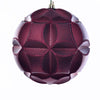Vickerman Mc190965D 6" Burgundy Matte Clover Ball Ornament 2/Bag