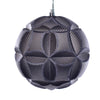 Vickerman Mc190987D 6" Pewter Matte Clover Ball Ornament 2/Bag