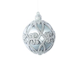 Vickerman Mc193525 5" Limestone Antique Filigree Pattern Ball Ornament 3/Bag