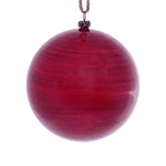 Vickerman Mc197003 4" Red Wood Grain Ball Ornament 6/Bag