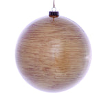 Vickerman Mc197391 8" Brown Wood Grain Ball Ornament 2/Bag