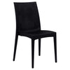 LeisureMod Weave Mace Indoor/Outdoor Dining Chair (Armless) Black