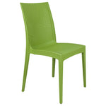 LeisureMod Weave Mace Indoor/Outdoor Dining Chair (Armless) Lime Green