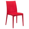 LeisureMod Weave Mace Indoor/Outdoor Dining Chair (Armless) Red