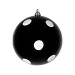 Vickerman Mc201217 4.75" Black Candy Finish Ball Ornament With White Glitter Dots 4/Bag