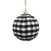Vickerman Mc210543 5" Black And White Plaid Cloth Ball Christmas Ornament 2 Pieces/Box