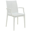 LeisureMod Weave Mace Indoor/Outdoor Chair (With Arms) White