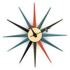 LeisureMod Maxi Modern Design Colorful Star Silent Non-Ticking Wall Clock