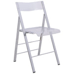 LeisureMod Menno Modern Acrylic Folding Chair Clear