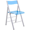 LeisureMod Menno Modern Acrylic Folding Chair Blue