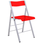 LeisureMod Menno Modern Acrylic Folding Chair Red