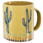 HiEnd Accents Cactus border design mug, 4 pc