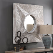 Huntington Light Gray Square Mirror-Uttermost