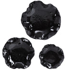 Uttermost Abella Black Glazed Ceramic Flowers-Wall Art, Set of 3