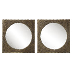 Uttermost 09649 The Hive Gold Square Mirrors, Set of 2
