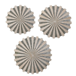Uttermost 04276 Daisies Mirrored Circular Wall Decor, Set of 3