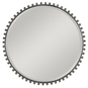 Uttermost Taza round iron wall mirror with sleek frame