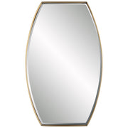 Uttermost 09745 Portal Modern Brass Mirror with Beveled Edge and Stainless Steel Frame 32