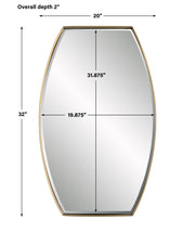 Uttermost 09745 Portal Modern Brass Mirror with Beveled Edge and Stainless Steel Frame 32