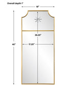 Modern Tall Brass Frame Wall Mirror – Uttermost 18x40