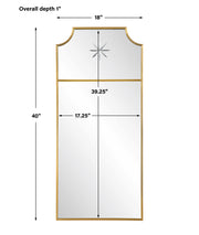 Modern Tall Brass Frame Wall Mirror – Uttermost 18x40